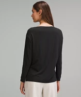 Relaxed-Fit Boatneck Long-Sleeve Shirt | Women's Long Sleeve Shirts