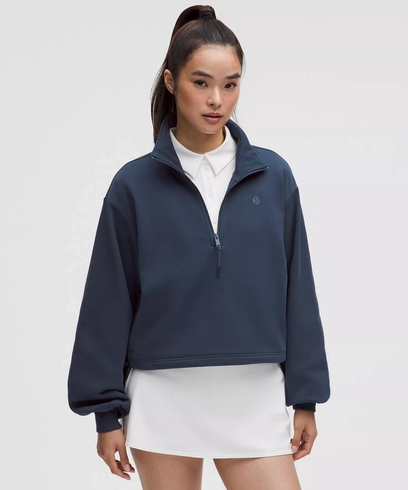 Cotton Terry Tennis Half Zip | Women's Hoodies & Sweatshirts