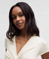 Modal-Silk Twist-Front Cropped T-Shirt | Women's Short Sleeve Shirts & Tee's