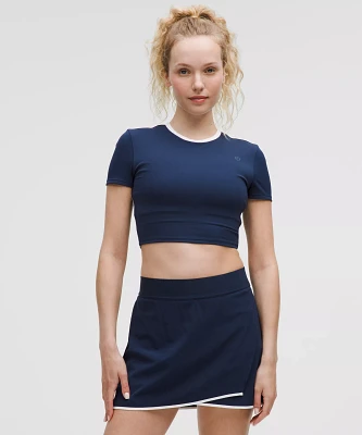 Tight-Fit Cropped Shelf-Bra T-Shirt *Light Support, B/C Cup | Women's Short Sleeve Shirts & Tee's