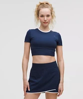 Tight-Fit Cropped Shelf-Bra T-Shirt *Light Support, B/C Cup | Women's Short Sleeve Shirts & Tee's