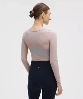 Mesh Wrap-Front Long-Sleeve Shirt | Women's Long Sleeve Shirts