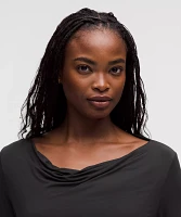 Modal-Silk Cowl-Neck Long-Sleeve Shirt | Women's Long Sleeve Shirts