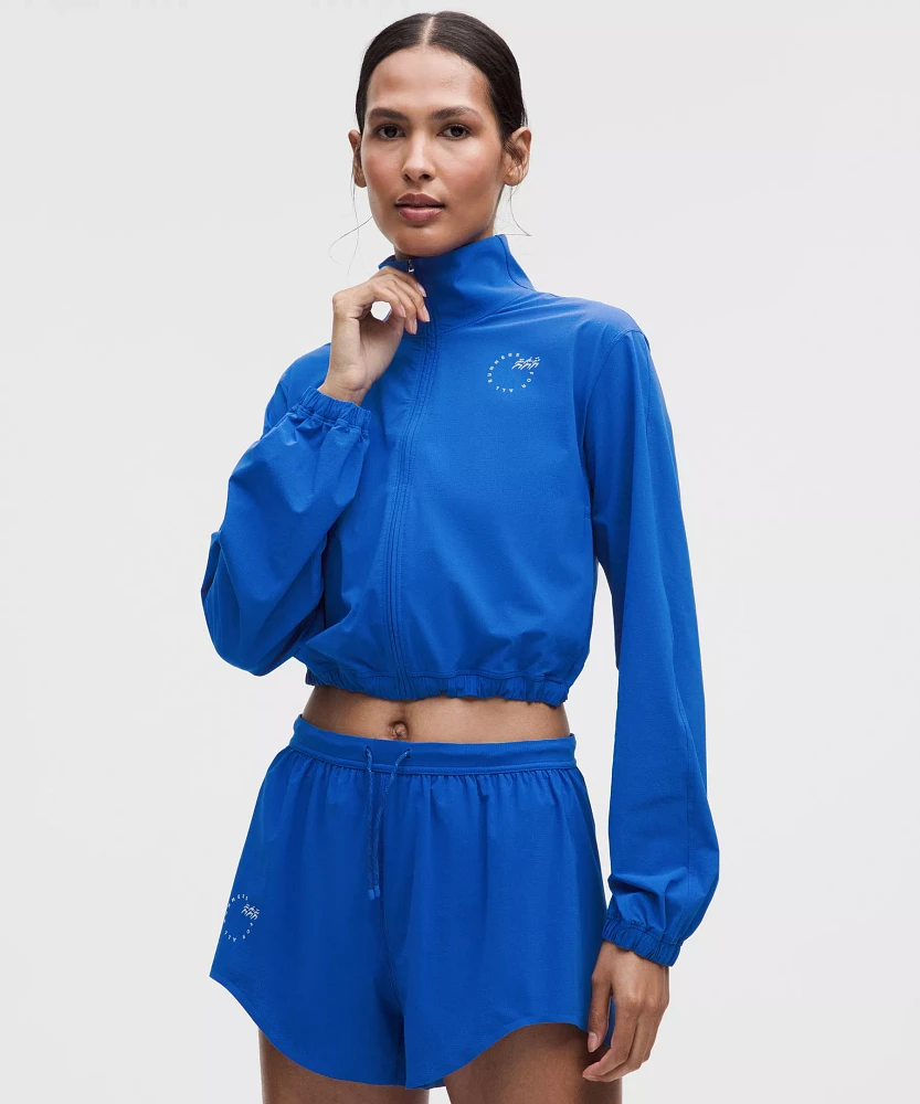 Mile Maker Run Crew Graphic Cinch-Hem Jacket | Women's Coats & Jackets