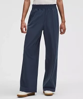 Stretch Woven Ruffle-Waist Wide-Leg Pant | Women's Pants
