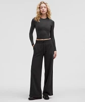 Scuba Mid-Rise Wide-Leg Pant *Short | Women's Sweatpants