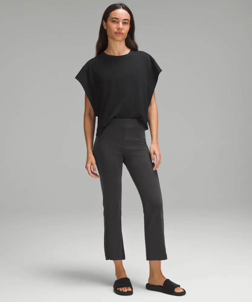 Ribbed Softstreme Zip-Leg High-Rise Cropped Pant 25" | Women's Capris