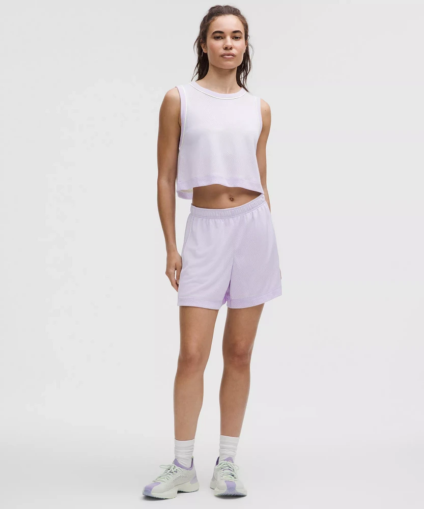Double-Layered Mesh Mid-Rise Short 5" | Women's Shorts