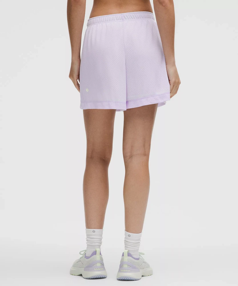 Double-Layered Mesh Mid-Rise Short 5" | Women's Shorts