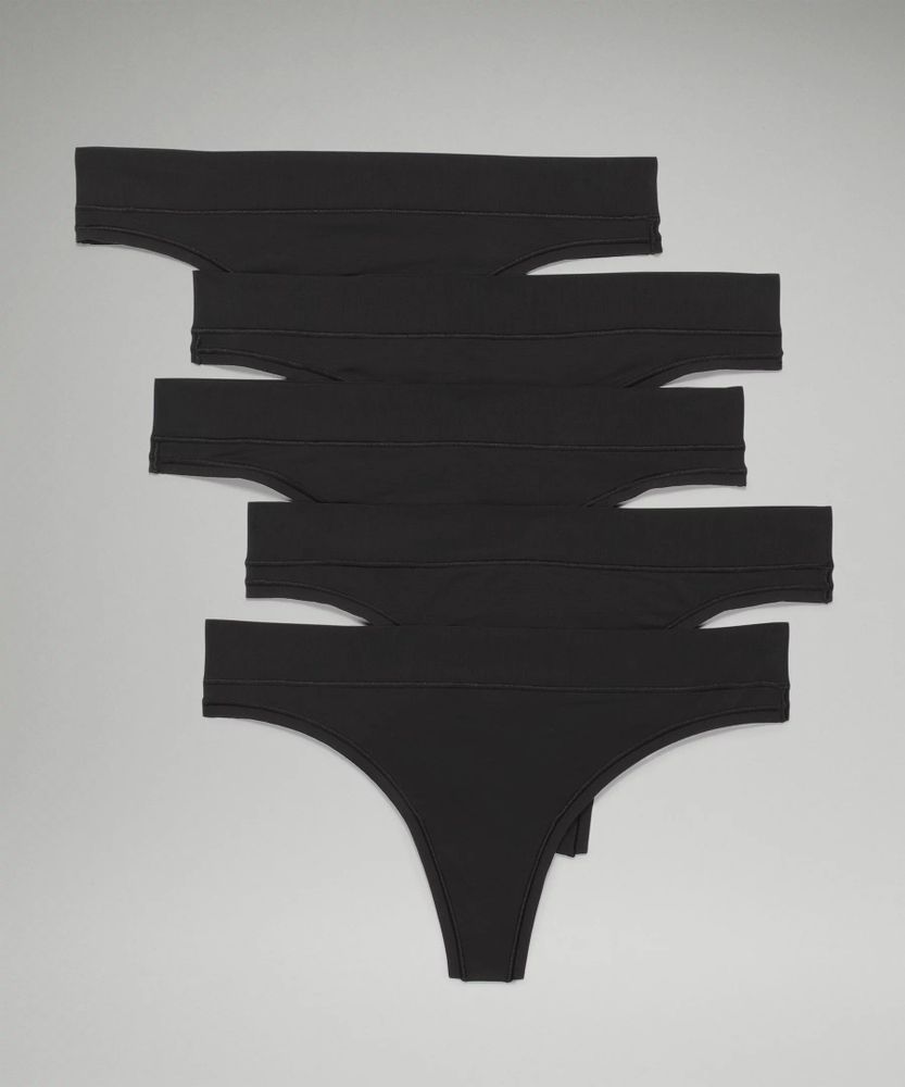 UnderEase Mid-Rise Thong Underwear *5 Pack | Women's