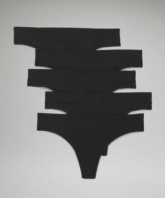 UnderEase Mid-Rise Thong Underwear *5 Pack | Women's