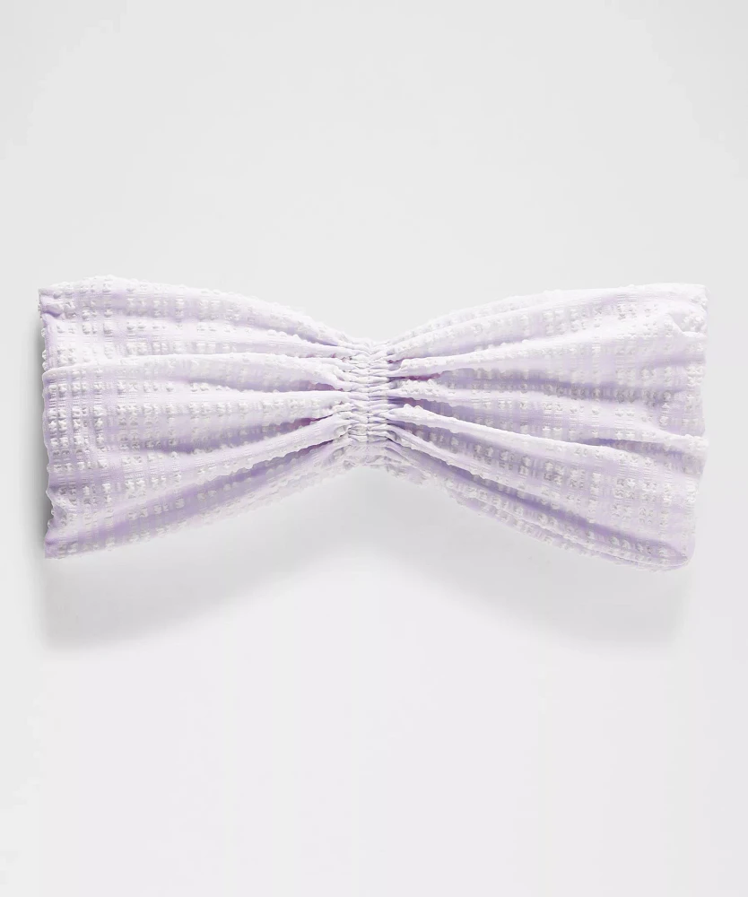 Women's Seersucker Check Gathered Headband | Hair Accessories