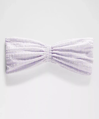 Women's Seersucker Check Gathered Headband | Hair Accessories