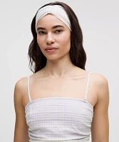 Women's Seersucker Check Gathered Headband | Hair Accessories