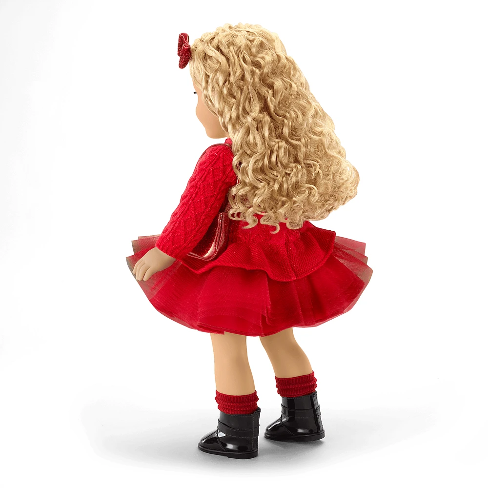 American Girl® x Something Navy Crimson Sparkle Sweater Dress for 18-inch Dolls