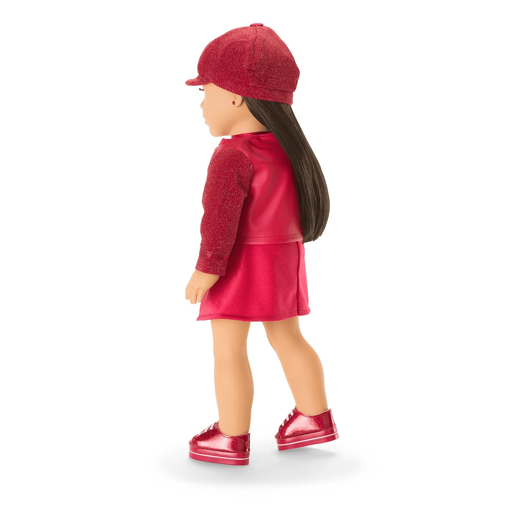 January Gorgeous Garnet Outfit for 18-inch Dolls
