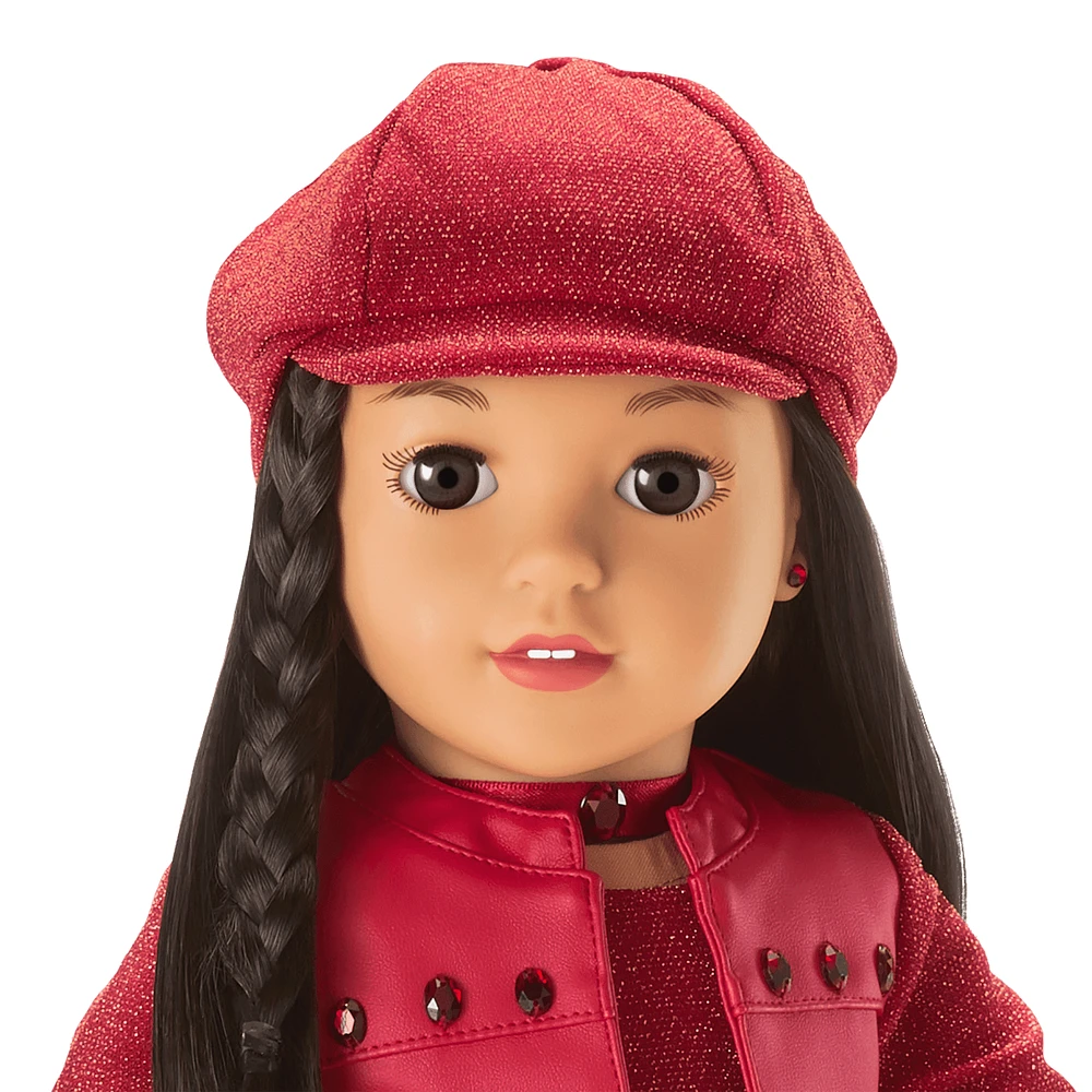 January Gorgeous Garnet Outfit for 18-inch Dolls