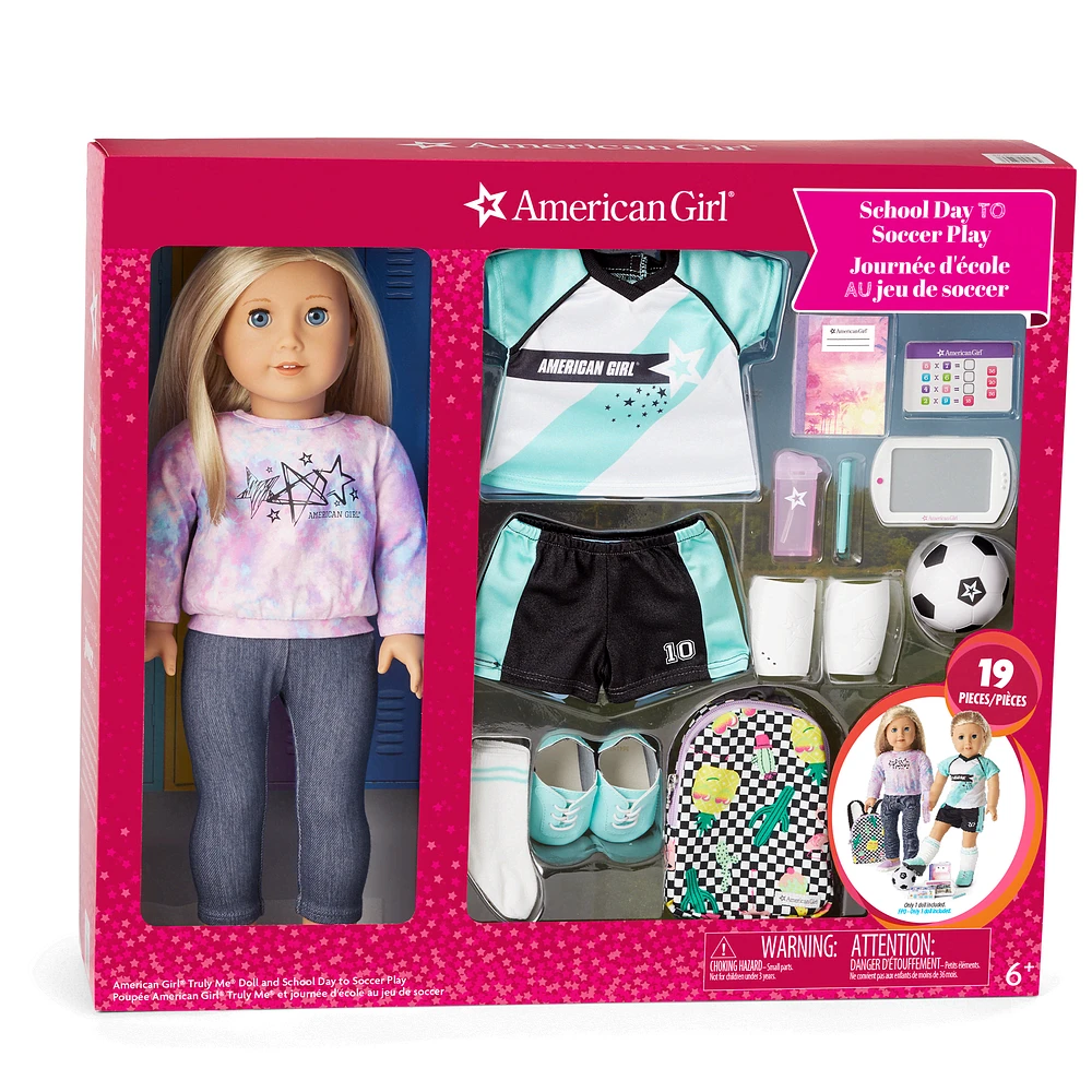 American Girl® Truly Me™ Doll #27 and School Day to Soccer Play Set