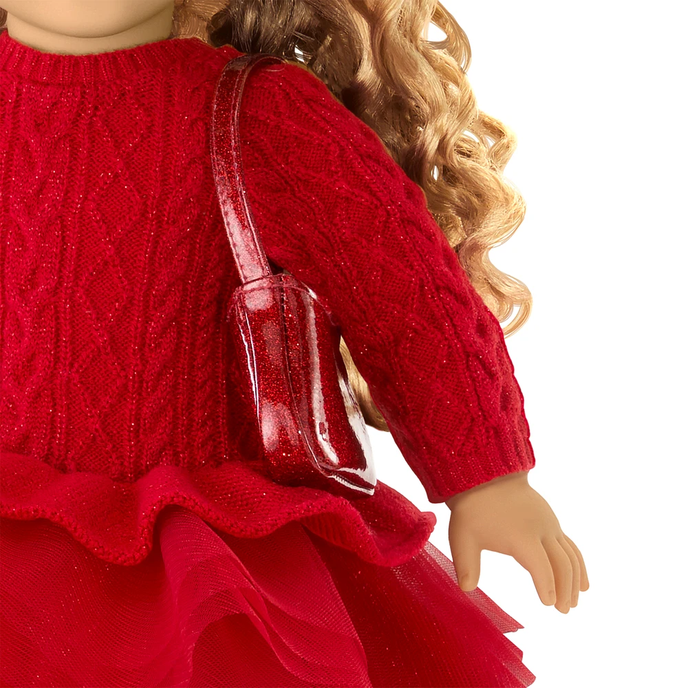 American Girl® x Something Navy Crimson Sparkle Sweater Dress for 18-inch Dolls