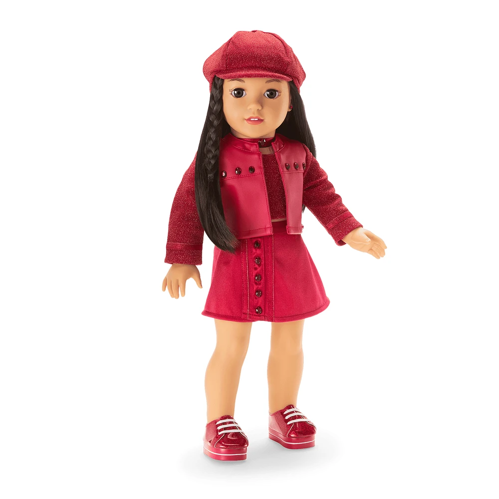 January Gorgeous Garnet Outfit for 18-inch Dolls