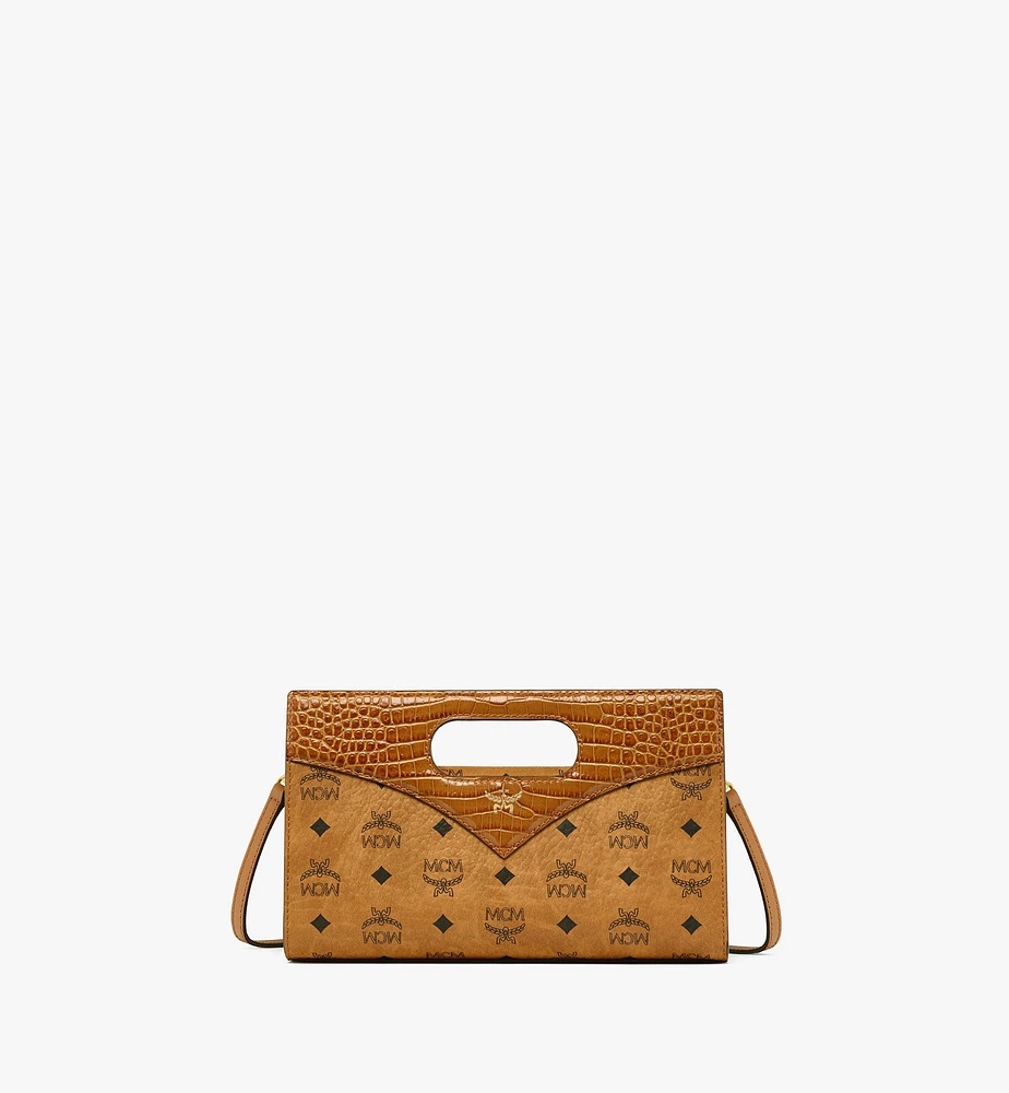 Diamond Bag in Visetos and Croco-Embossed Leather