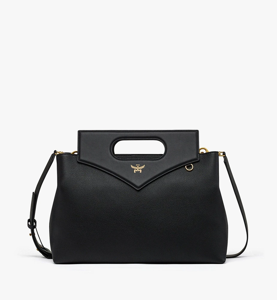 Soft Diamond Shoulder Bag in Embossed Leather