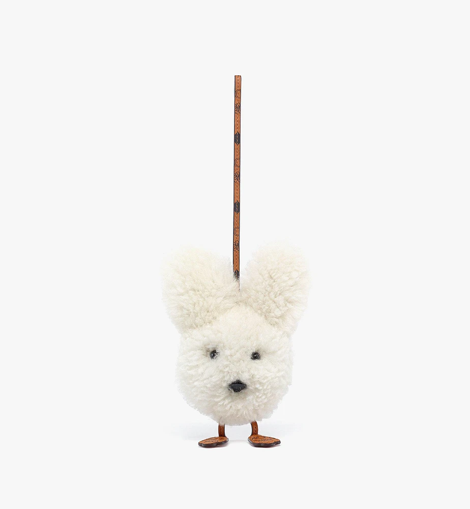 Rabbit Charm in Lamb Fur and Visetos