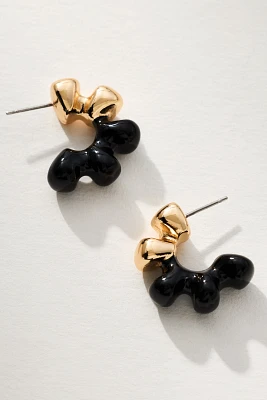 Enamel-Dipped Metal Hoop Earrings
