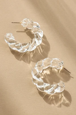 Large Glass Rope Hoop Earrings