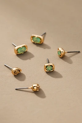 Mixed Shapes Post Earrings, Set of 3
