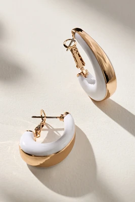 Round Resin Huggie Hoop Earrings