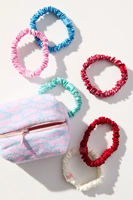 Slip Skinny Scrunchie Set With Pouch High Tide