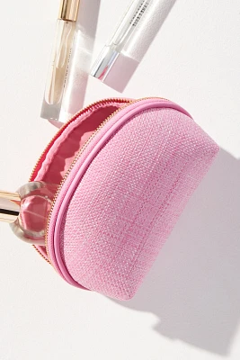 Shiraleah Pink Half Moon Cosmetic Bag