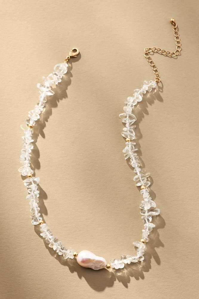 Rock Crystal Pearl Necklace