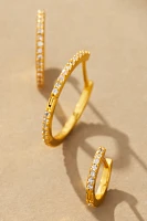 BaubleBar Niata Pavé Huggie Hoop Earrings, Set of 3
