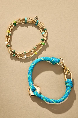 Mixed Bead Bracelets, Set of 2