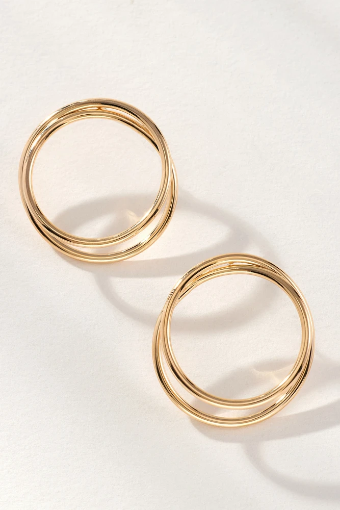 Large Spiraled Circle Post Earrings