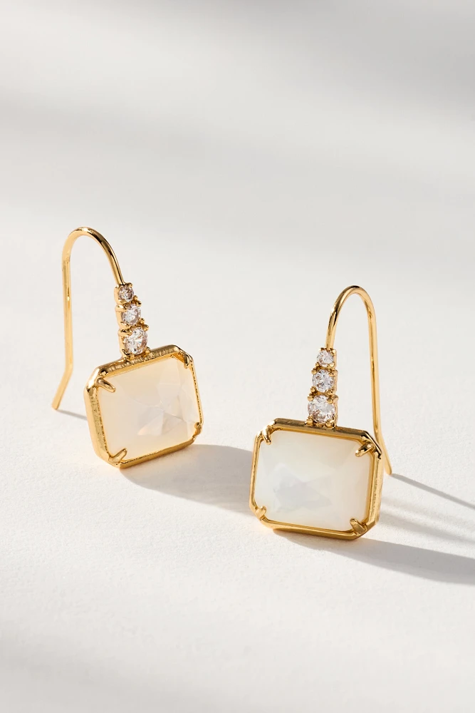 Faceted Stone Drop Earrings