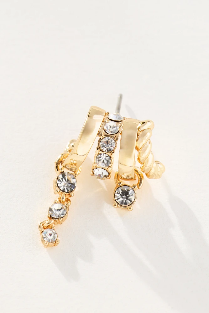 Crystal Drop Huggie Earrings