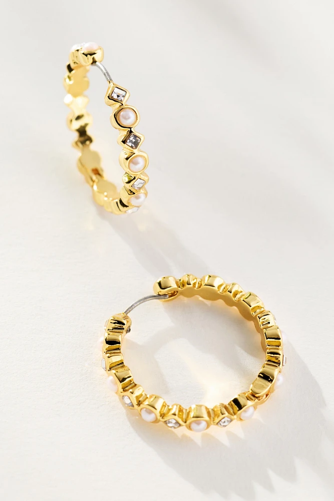 Mixed Crystal & Pearl Earrings