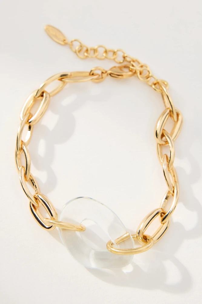Lucite Charm Link Bracelet