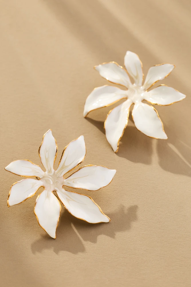 The Pink Reef Handpainted Tropic Post Earrings