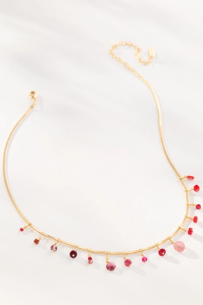 Stone & Crystal Multi Charm Necklace
