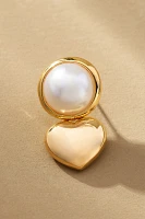 Pearl Heart Drop Earrings