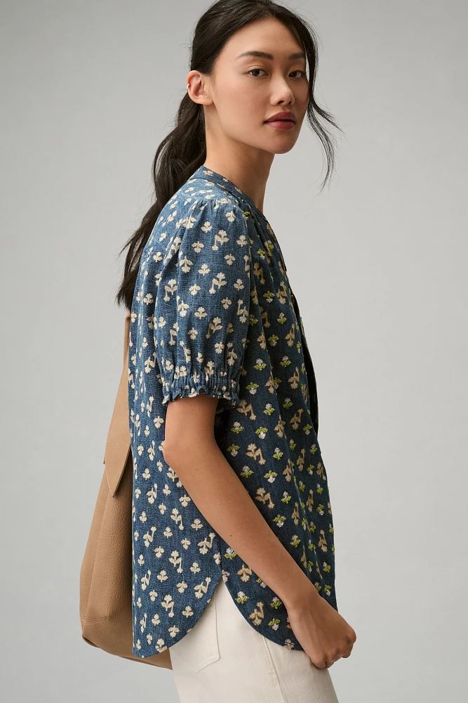 The Aly Puff-Sleeve Blouse by Pilcro