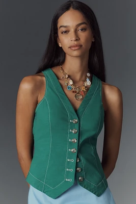 The Halsey Slim Button-Front Vest