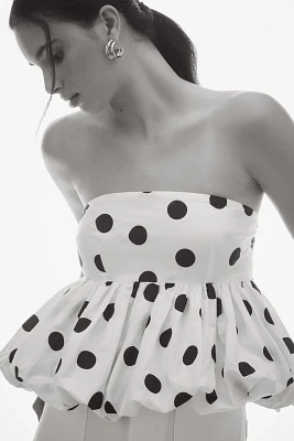 Maeve Strapless Babydoll Bubble Blouse