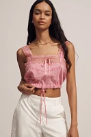 Forever That Girl Lace Square-Neck Bubble Tank Top