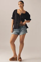 By Anthropologie Puff-Sleeve Eyelet Top