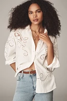 By Anthropologie Long-Sleeve Cutwork Buttondown Shirt